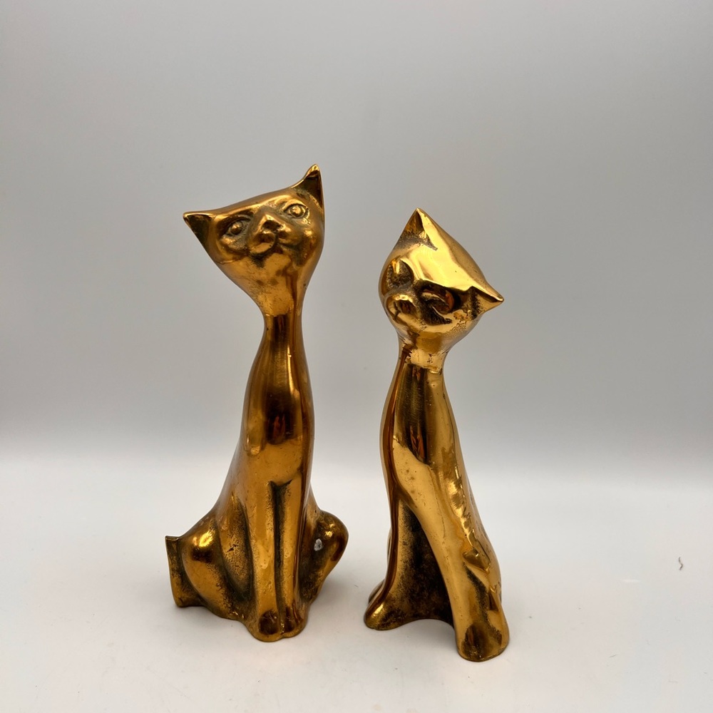 Gold Cat Sculptures